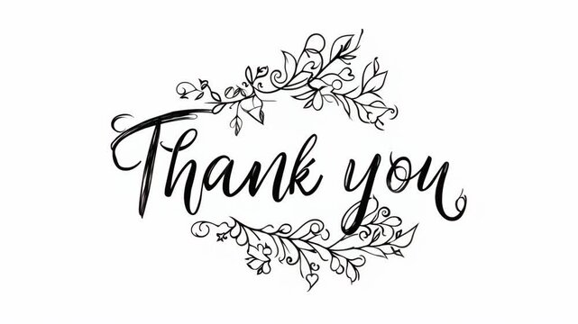 Animated Calligraphy: Vintage 'Thank You' for Thanksgiving Day