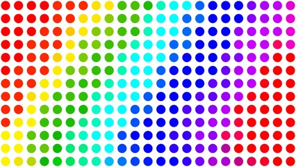 Abstract colorful dots on white background.