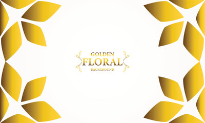 golden white background with golden leaves . Vector illustration. Can be used for advertising, presentation.