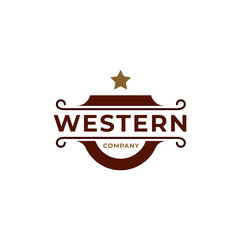Western Country Vintage Retro Logo Design Vector