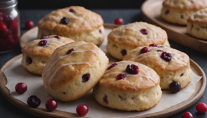 cranberry scones on a plate