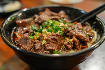 Fototapeta premium Beef noodles without soup from famous Kaohsiung shop