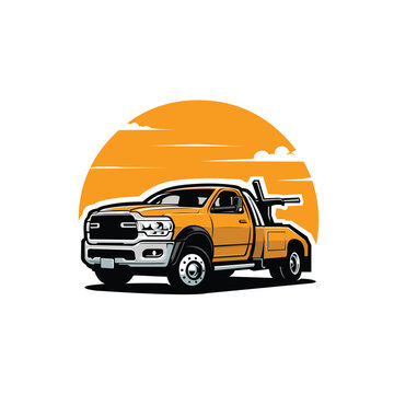 recommend clip art: Tow truck vector, wrecker truck vector art illustration isolated in white background