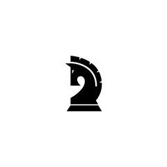 chess horse logo in flat vector design style