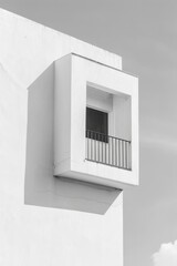 Minimalist Balcony on White Building