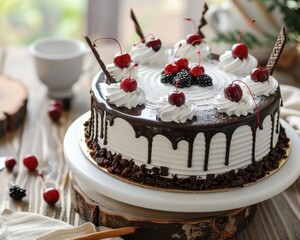 Black Forest Cake displayed