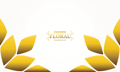golden white background with golden leaves . Vector illustration. Can be used for advertising, presentation.