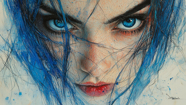Hyper-Realistic Female Drow Sorceress: Metalpoint Drawing