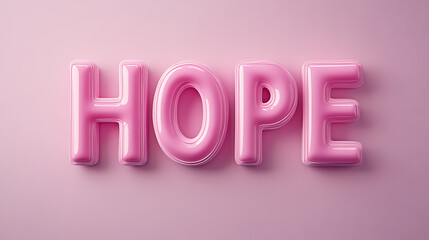 HOPE text on a pink background.