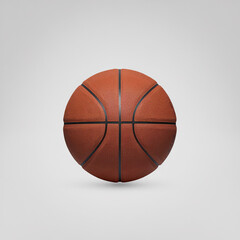 Basketball ball isolated on a white background with a clean, classic orange color