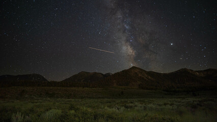 Milky Way over mountains 