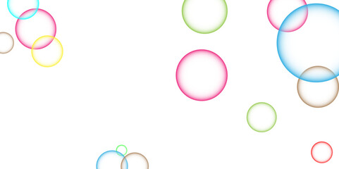  Beautiful circles colorful soap bubbles texture background. Design soap bubbles on a white background. Vector circles template design. white background texture, Xmas, backdrop, lights, wallpaper 