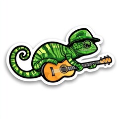 Fototapeta premium Chameleon Playing Guitar