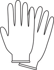 White latex gloves, Hand working gloves icon.