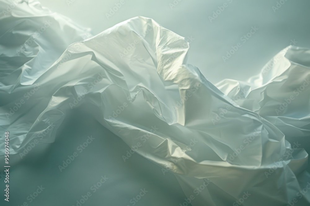 Poster a detailed view of a white plastic bag with a zipper and handle