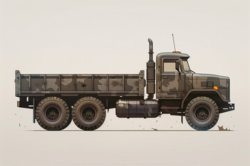 Road Power: Side View of a Truck with Robust Large Design