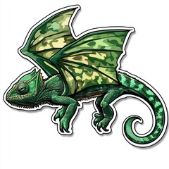 Fototapeta premium Flying Lizard with Camouflage Pattern