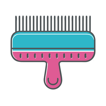 recommend clip art: Grooming Brush Illustration in Minimalist Pink and Blue Design