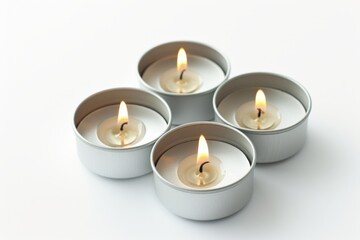 Tea light candles with aluminum bowl for home decor