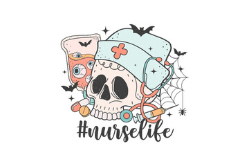 Nerse life, Halloween Nurse PNG Sublimation design

