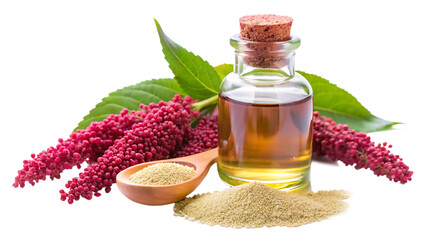 Amaranth oil for cosmetics isolated on white background as transparent. PNG