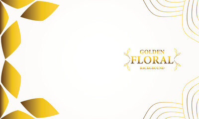 golden white background with golden leaves . Vector illustration. Can be used for advertising, presentation.