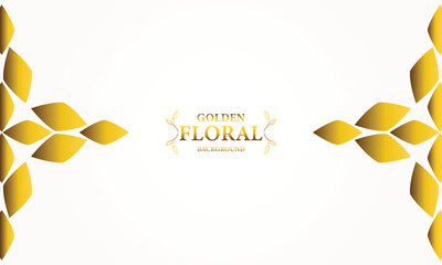 golden white background with golden leaves . Vector illustration. Can be used for advertising, presentation.