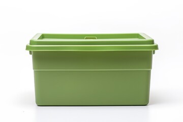 Finished product in green plastic box with clipping path on white background