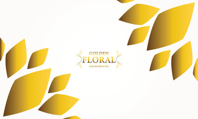 Abstract floral background with gold leaves. Vector illustration for your design.