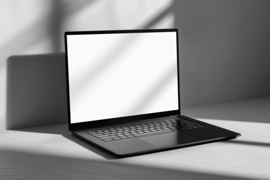 Minimalist laptop screen  template png mockup, transparent design