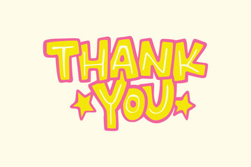 Handwritten Thank you lettering for greeting, colorful typography, lettering collection