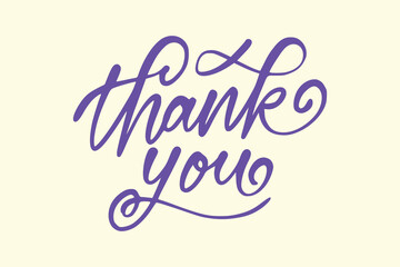 Handwritten Thank you lettering for greeting, colorful typography, lettering collection