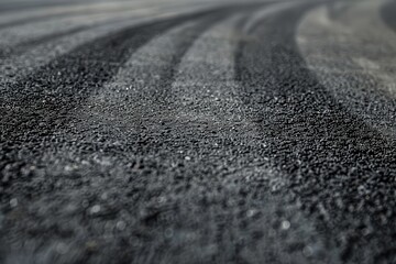 Skid mark on asphalt racing track background