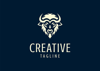 Fototapeta premium Vector illustration of Bison Head Logo Design