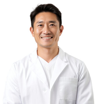 PNG Smiling doctor in white coat