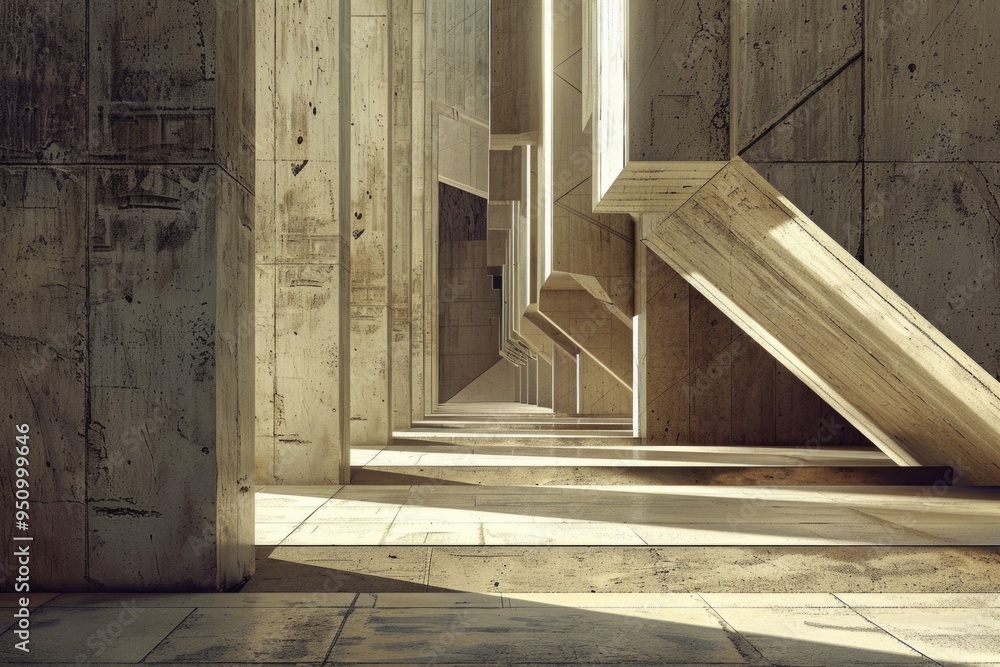 Aufkleber A minimalist space with rows of columns, ideal for representing simplicity and minimalism in your projects