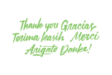 Handwritten Thank you lettering for greeting, colorful typography, lettering collection