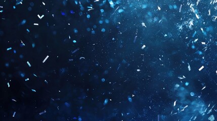 Blue confetti falling