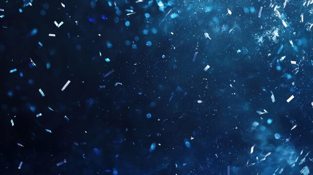 Blue confetti falling