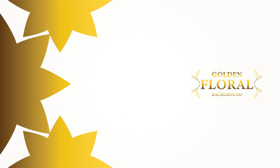 Abstract floral background with gold leaves. Vector illustration for your design.