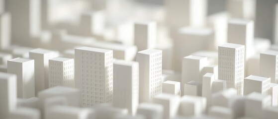 Obraz premium Minimalist Cityscape: A Monochrome Architectural Landscape