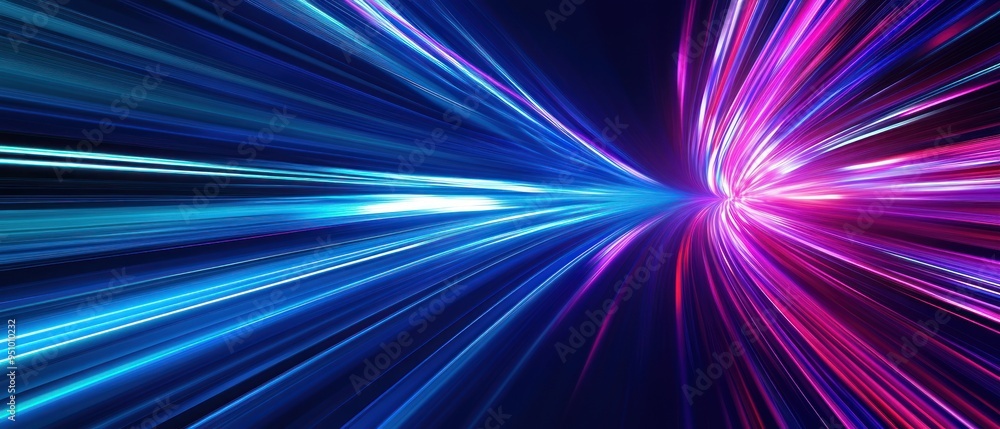 Wall mural Futuristic Neon Light High Speed Motion with Dynamic Streaks.