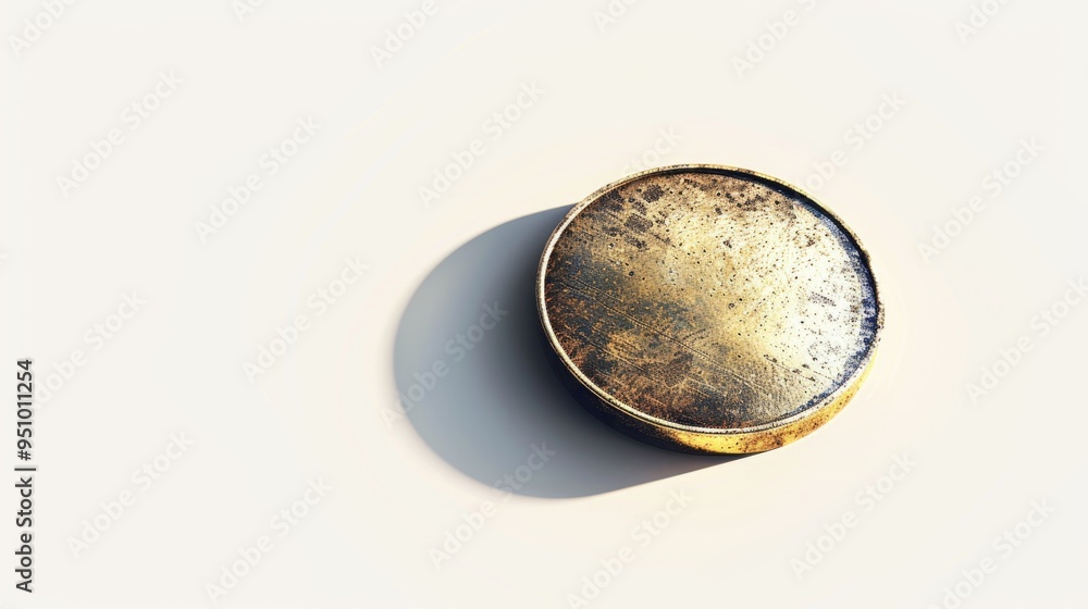 Poster close-up of a metallic item on a clean background