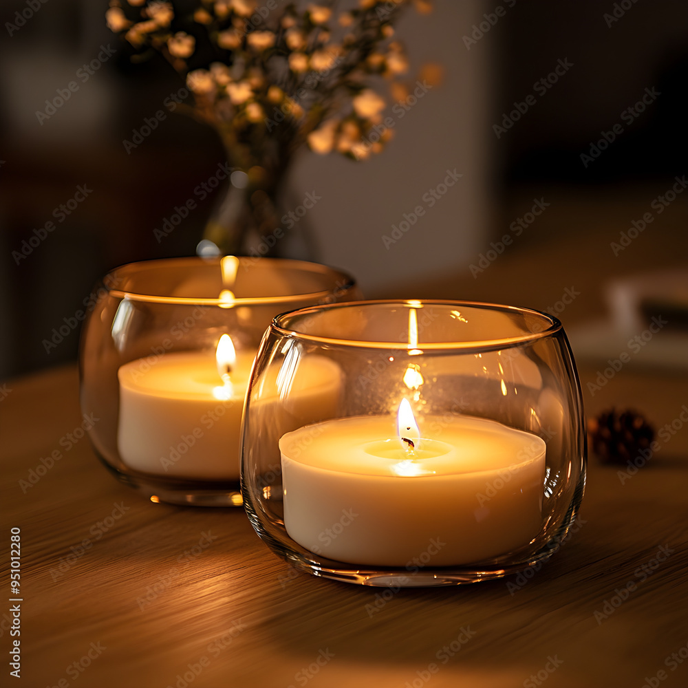 Aufkleber candle glowing with another candle inside, creating a unique effect image