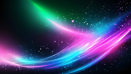 Obraz premium A captivating combination of vertical light streaks in pink, purple, and blue on a black background, evoking a sense of speed and movement.