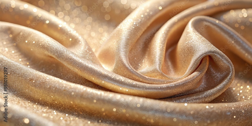 Canvas Prints beige silk glitter luxury fabric with wave textured background close up macro shot copy space