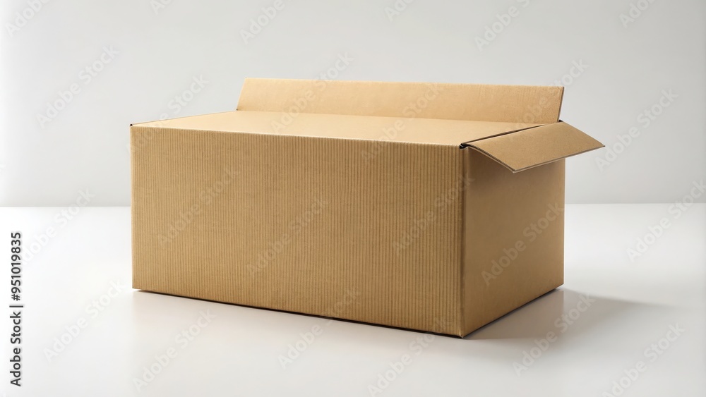 Wall mural A blank shipping mailer hard cardboard box for branding and mockup render