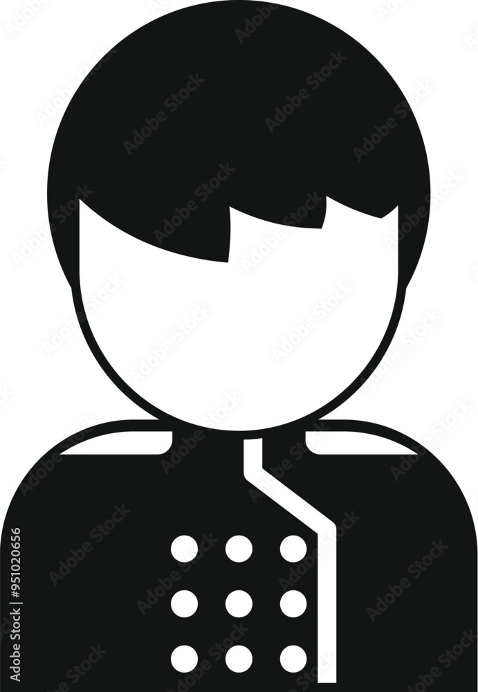 Wall mural bellboy avatar wearing uniform with buttons icon in simple style on a white background