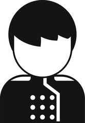 Bellboy avatar wearing uniform with buttons icon in simple style on a white background