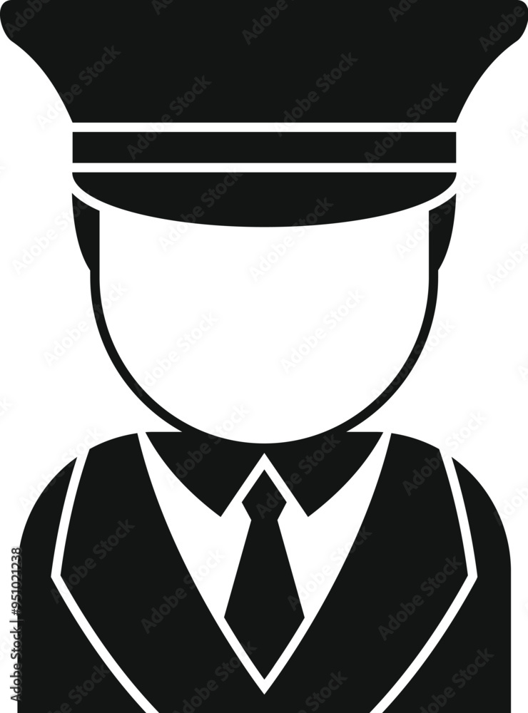 Poster simple vector icon of a security guard wearing a uniform